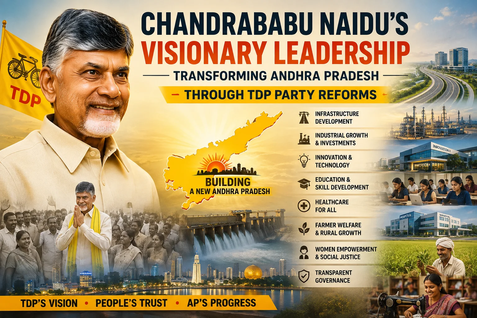  Chandrababu Naidu’s Visionary Leadership Transforming Andhra Pradesh Through TDP Party Reforms